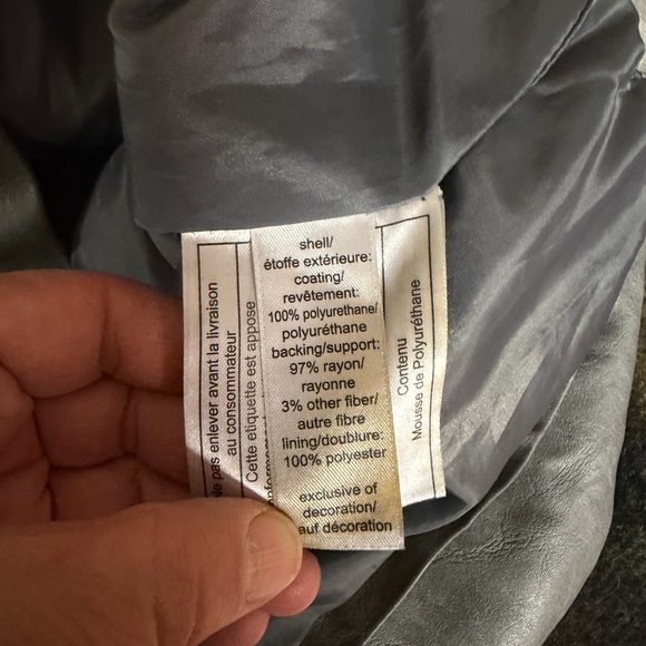 4/$15 Women's Gray Faux Leather Jacket - Picture 6 of 6